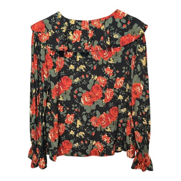 VGT Campagnie Internationale Express Womens Whimsical Top Bishop Sleeve L Floral - Picture 2 of 10